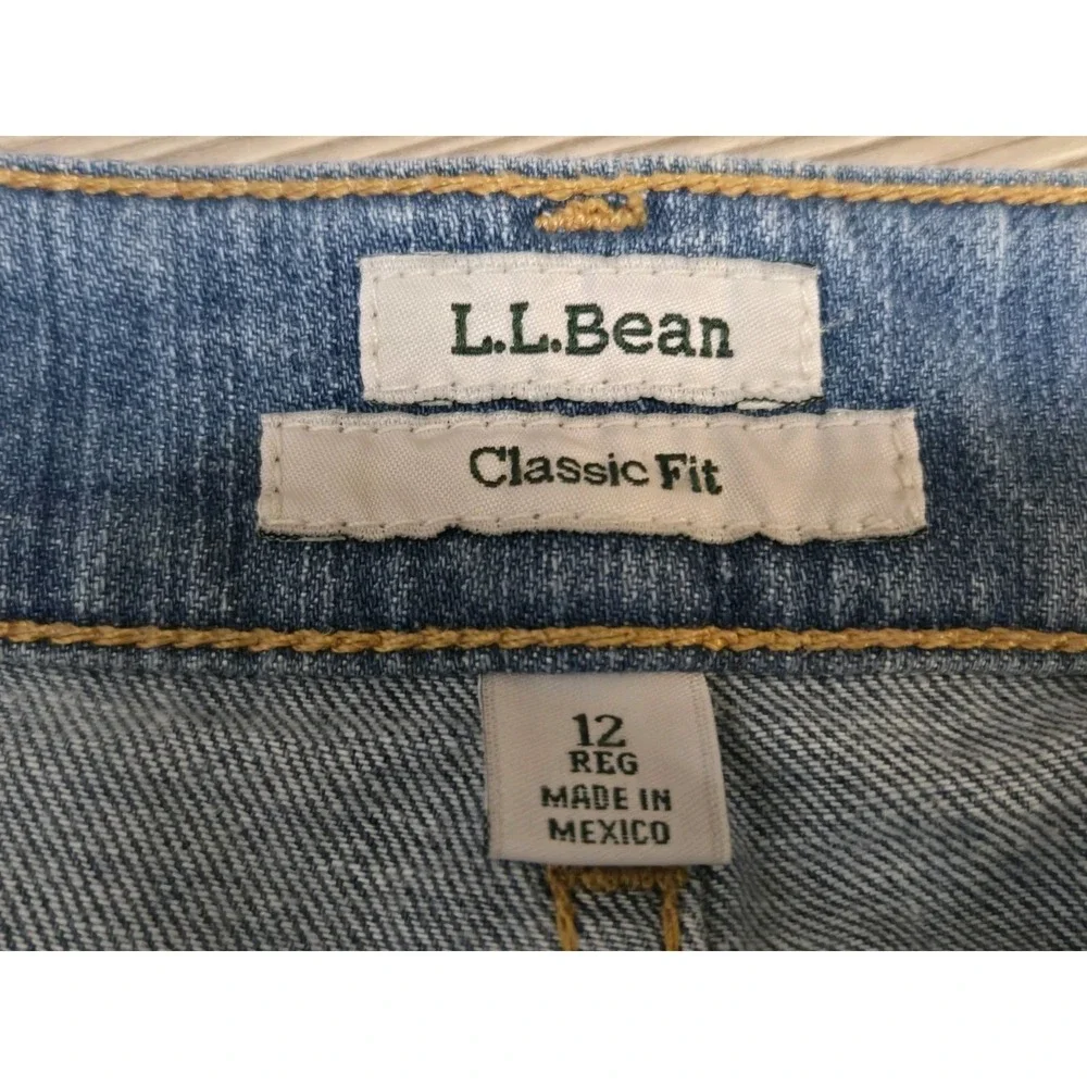 LL‎ Bean Jeans Womens 12 Regular Classic Fit Blue Denim